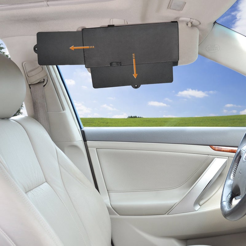 TFY Car Visor Sunshade Extender TFY Anti-Glare Sun Visor Extender Window Sunshade and UV Rays Blocker  1 Piece (Black) - Image 2
